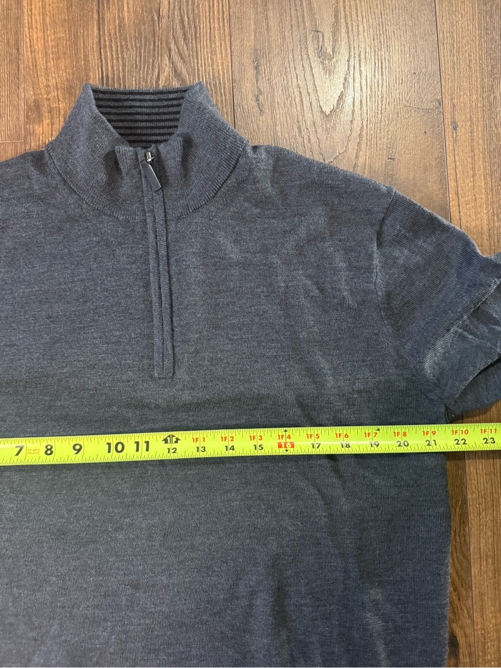 UNTUCKit Sweater Mens Medium Gray Belguardo Merino Wool 1/4 Zip Smart Casual - Picture 4 of 9